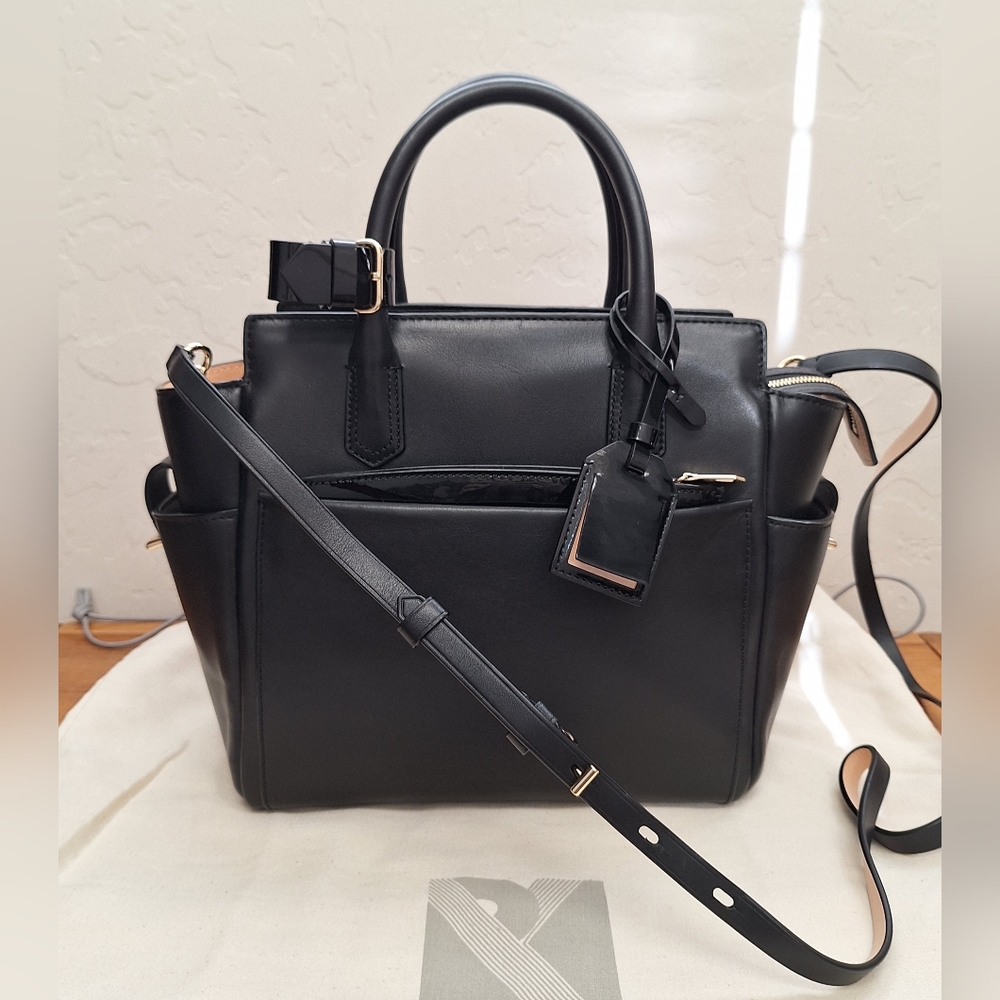 Reed Krakoff Mini Atlantique Structured Leather Satchel Bag Vachetta Black NWT
